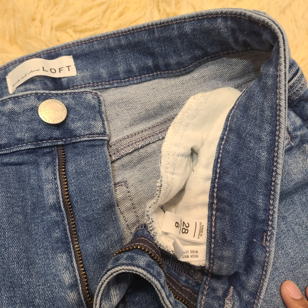 LOFT Blue Flare & Wide Leg Women's Jeans - Picture 3 of 6